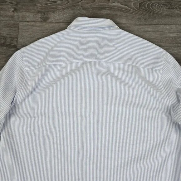 Only & Sons Men's Light Blue & White Striped Button Down Shirt Size XL - Picture 10 of 16